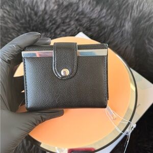 Chic Black Wallet with Silver Accent